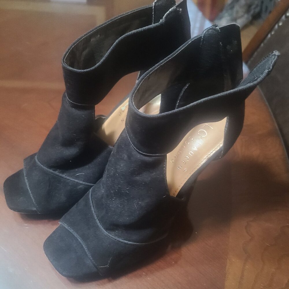 Black open toe Lauren Conrad 3 inch heels
